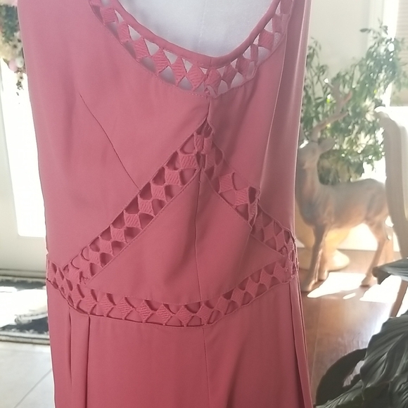 Ann Taylor Pink Midi Dress with Lace Details - Picture 2 of 6